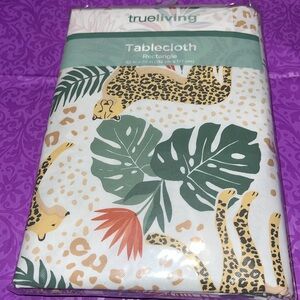 New Leopard Palm Leaves Rectangle Tablecloth 52IN x 70IN for Kitchen Dining